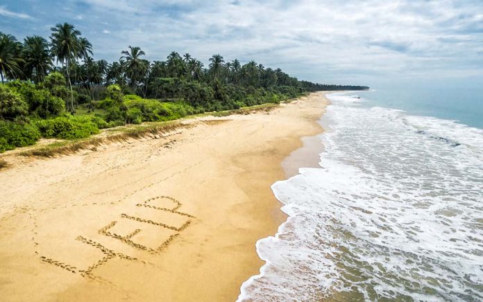 Signs on a deserted island